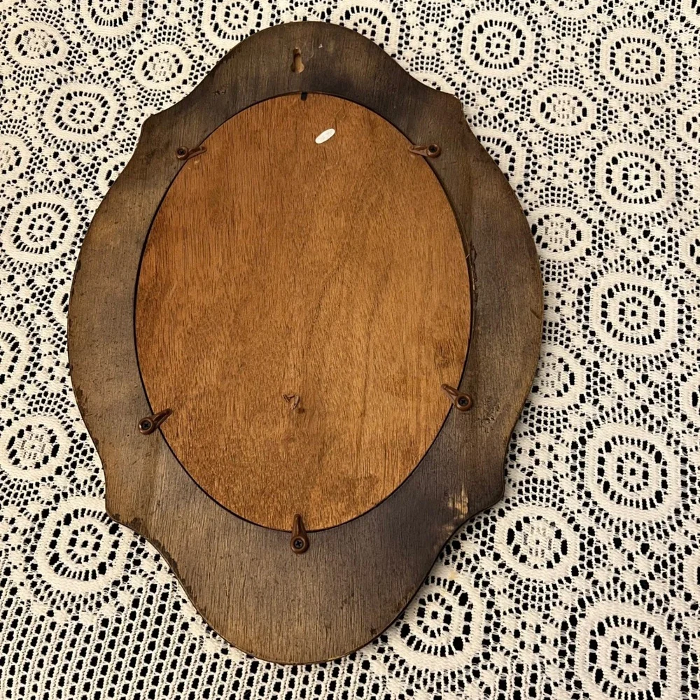 Vintage Wooden Oval Wall Mirror | Cottage Grandma